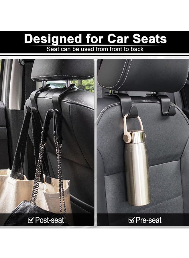 6 قطع من خطافات مسند الرأس للسيارة باللون الأسود خطافات لتنظيم المقعد الخلفي منظم التخزين إكسسوارات داخلية شماعات حقائب شديدة التحمل للمحافظ والحقائب وأكياس البقالة والألعاب مناسبة لجميع أنواع السيارات والشاحنات وسيارات الدفع الرباعي والشاحنات الصغيرة - Image 2